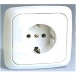 ENCHUFE 2P + TT LATERAL SCHUKO + SEGURIDAD MONOBLOC BLANCO